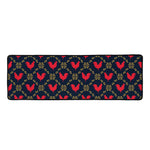 Red Rooster Pattern Print Long Kitchen Mat
