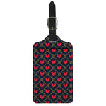 Red Rooster Pattern Print Luggage Tag