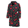 Red Rooster Pattern Print Men's Bathrobe