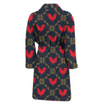 Red Rooster Pattern Print Men's Bathrobe