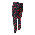 Red Rooster Pattern Print Men's Compression Pants