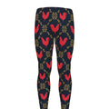 Red Rooster Pattern Print Men's Leggings