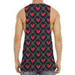 Red Rooster Pattern Print Men's Muscle Tank Top