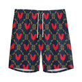 Red Rooster Pattern Print Men's Athletic Shorts