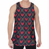 Red Rooster Pattern Print Men's Velvet Tank Top