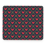 Red Rooster Pattern Print Mouse Pad