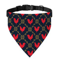 Red Rooster Pattern Print Over The Collar Dog Bandana