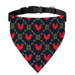 Red Rooster Pattern Print Over The Collar Dog Bandana