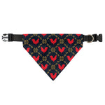 Red Rooster Pattern Print Over The Collar Dog Bandana