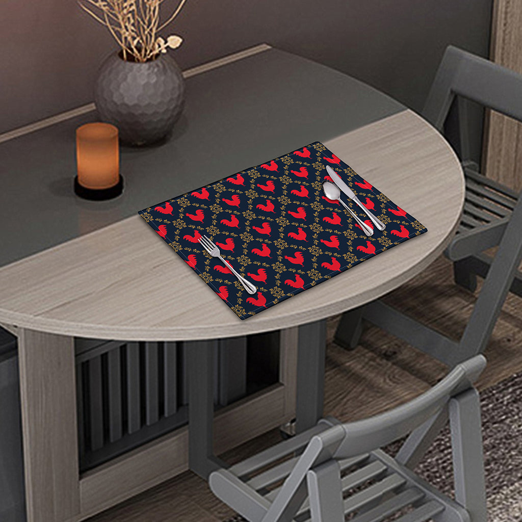 Red Rooster Pattern Print Placemat