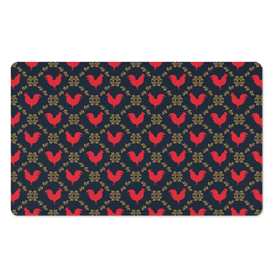Red Rooster Pattern Print Polyester Doormat