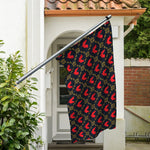Red Rooster Pattern Print Polyester Flag