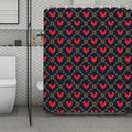 Red Rooster Pattern Print Polyester Shower Curtain