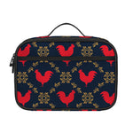 Red Rooster Pattern Print Portable Lunch Bag