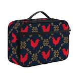Red Rooster Pattern Print Portable Lunch Bag