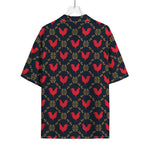 Red Rooster Pattern Print Rayon Hawaiian Shirt