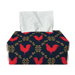 Red Rooster Pattern Print Rectangle Tissue Box Cover