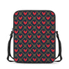 Red Rooster Pattern Print Rectangular Crossbody Bag