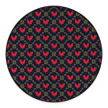 Red Rooster Pattern Print Round Floor Mat