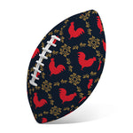 Red Rooster Pattern Print Rugby Ball