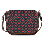 Red Rooster Pattern Print Saddle Bag