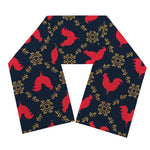 Red Rooster Pattern Print Scarf