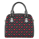 Red Rooster Pattern Print Shoulder Handbag