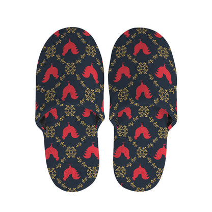 Red Rooster Pattern Print Slippers