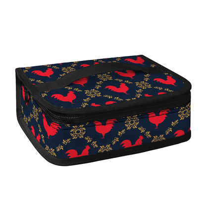 Red Rooster Pattern Print Small Lunch Bag