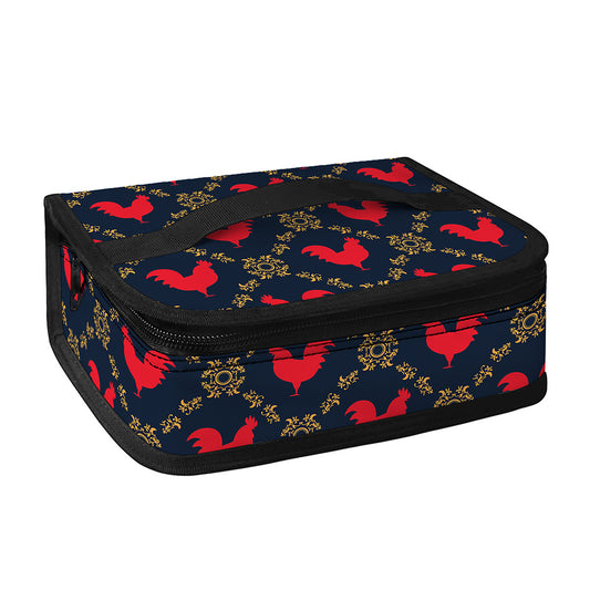 Red Rooster Pattern Print Small Lunch Bag