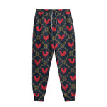 Red Rooster Pattern Print Sweatpants