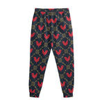 Red Rooster Pattern Print Sweatpants