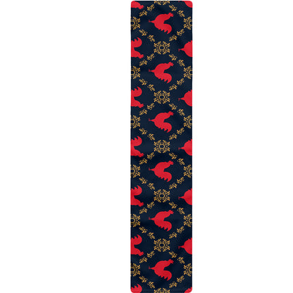 Red Rooster Pattern Print Table Runner