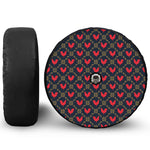 Red Rooster Pattern Print Tire Cover With Camera Hole