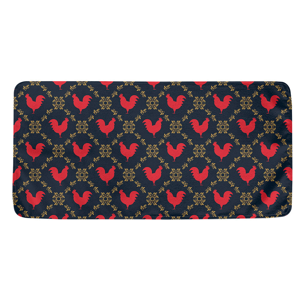 Red Rooster Pattern Print Towel
