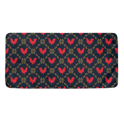 Red Rooster Pattern Print Towel
