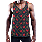 Red Rooster Pattern Print Training Tank Top