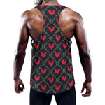 Red Rooster Pattern Print Training Tank Top