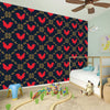 Red Rooster Pattern Print Wall Sticker