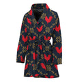 Red Rooster Pattern Print Women's Bathrobe