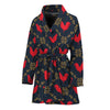 Red Rooster Pattern Print Women's Bathrobe