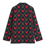 Red Rooster Pattern Print Women's Blazer