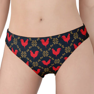 Red Rooster Pattern Print Women's Panties