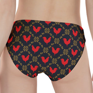 Red Rooster Pattern Print Women's Panties