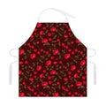 Red Rose Floral Flower Pattern Print Adjustable Apron