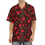 Red Rose Floral Flower Pattern Print Aloha Shirt