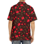 Red Rose Floral Flower Pattern Print Aloha Shirt