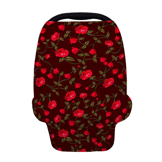 Red Rose Floral Flower Pattern Print Baby Seat Cover