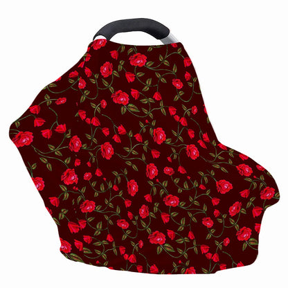 Red Rose Floral Flower Pattern Print Baby Seat Cover