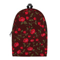 Red Rose Floral Flower Pattern Print School Backpack